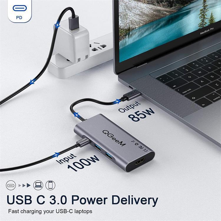 QGeeM 7 - in - 1 Type - C Hub – Multi - Port Adapter - AmiraMart