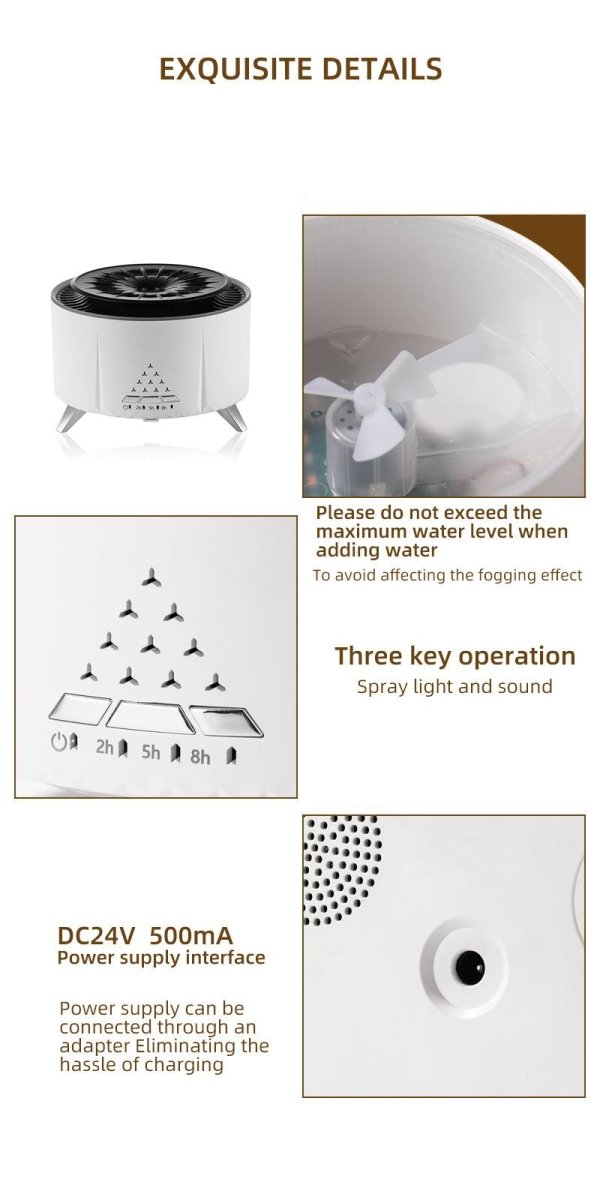 Remote Control Volcano Humidifier Diffuser - AmiraMart