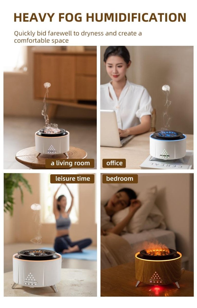 Remote Control Volcano Humidifier Diffuser - AmiraMart