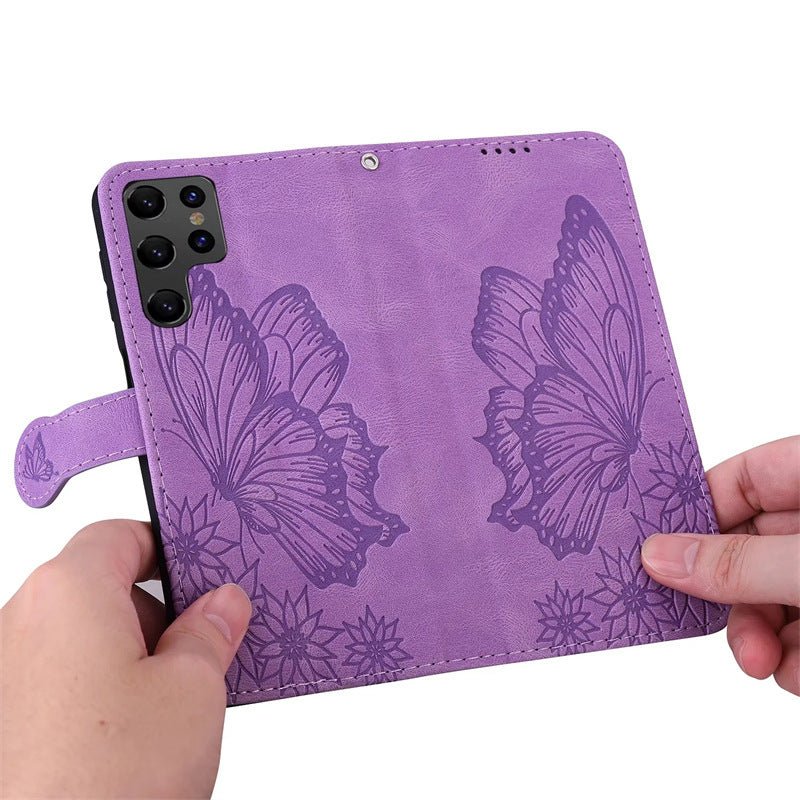 Retro Bowknot Embossed Leather Phone Case - AmiraMart