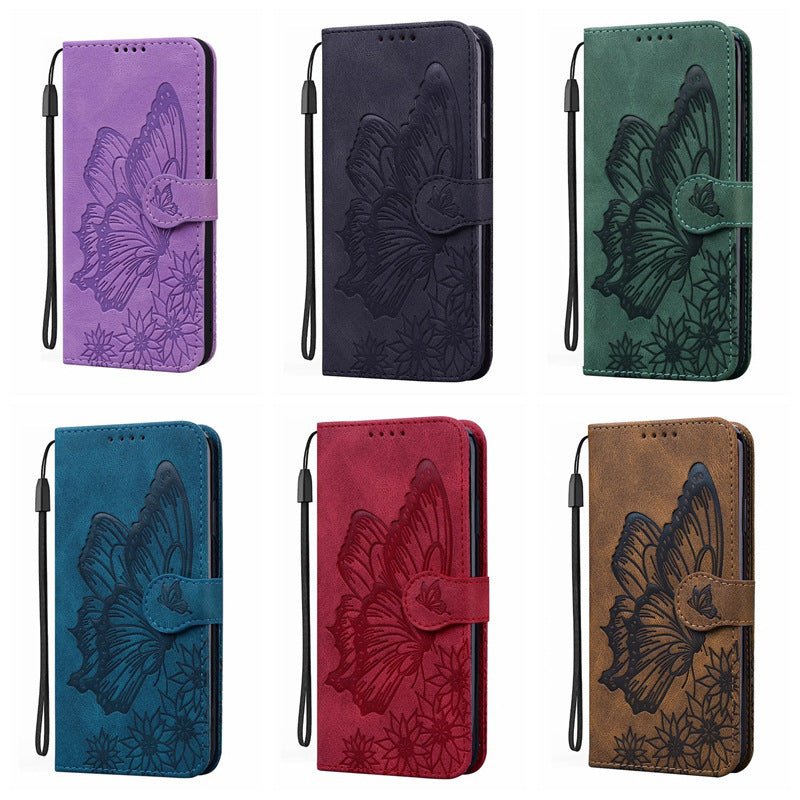Retro Bowknot Embossed Leather Phone Case - AmiraMart
