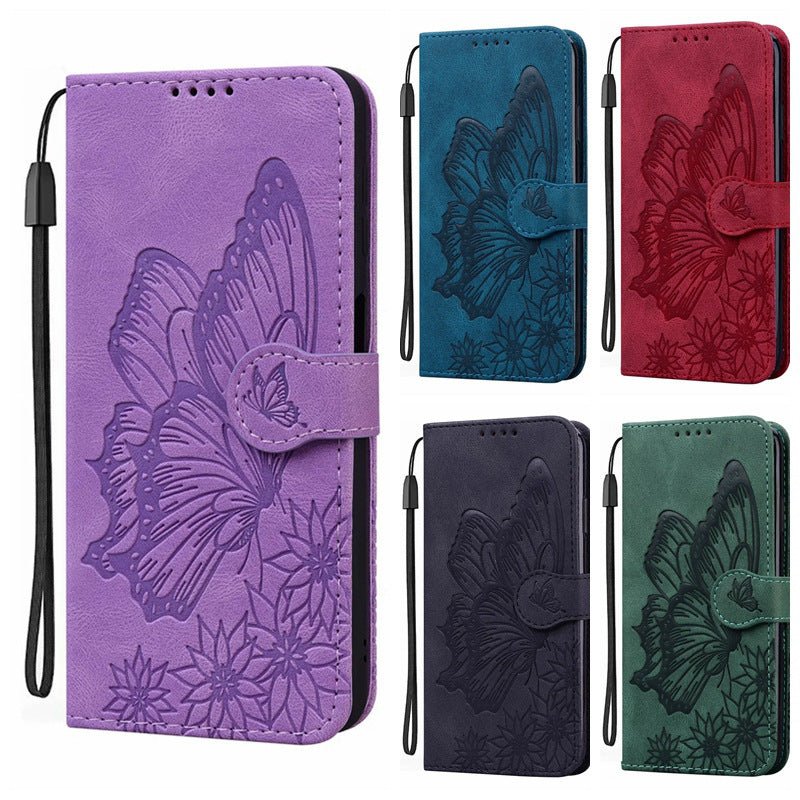 Retro Bowknot Embossed Leather Phone Case - AmiraMart