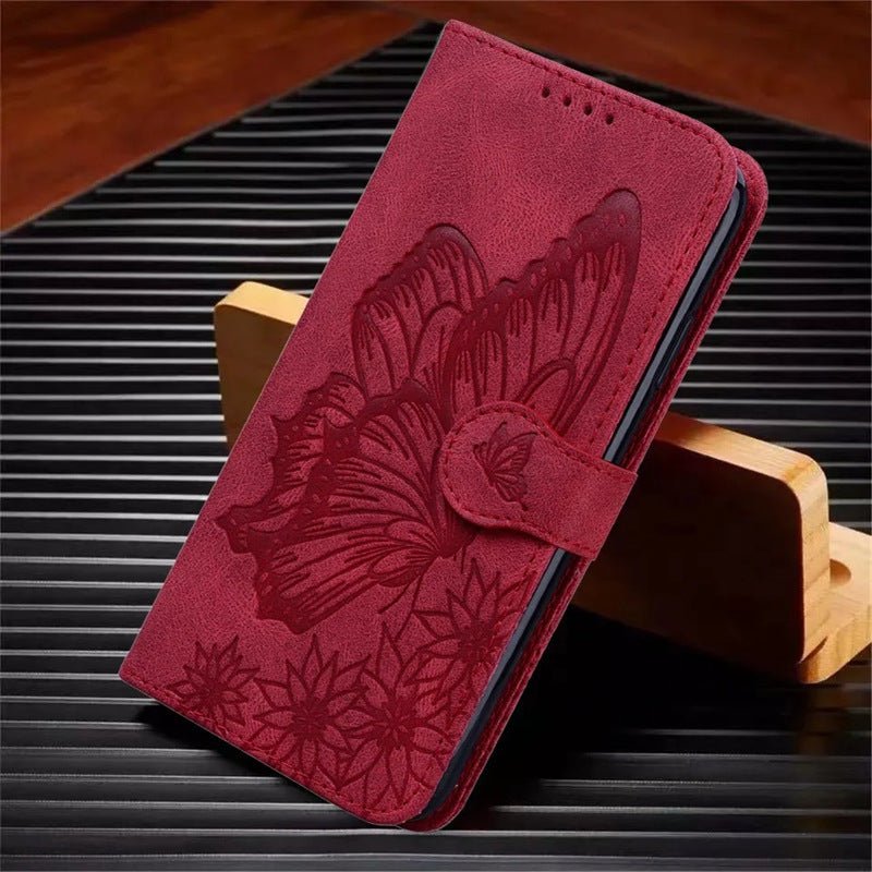Retro Bowknot Embossed Leather Phone Case - AmiraMart
