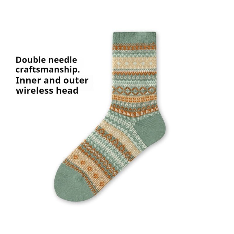 Retro Ethnic Style Rhombus Mid - calf Socks - AmiraMart