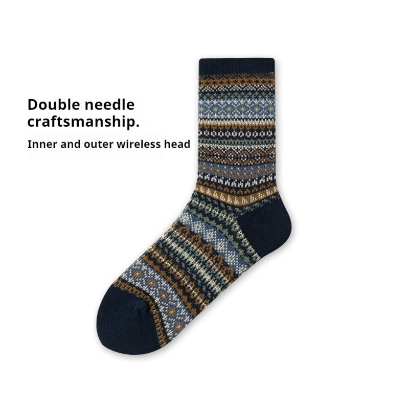 Retro Ethnic Style Rhombus Mid - calf Socks - AmiraMart