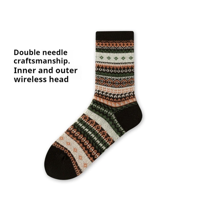Retro Ethnic Style Rhombus Mid - calf Socks - AmiraMart