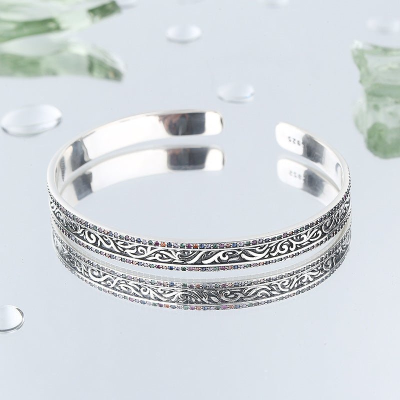 Retro Tang Grass Rattan Carved Bracelet - AmiraMart