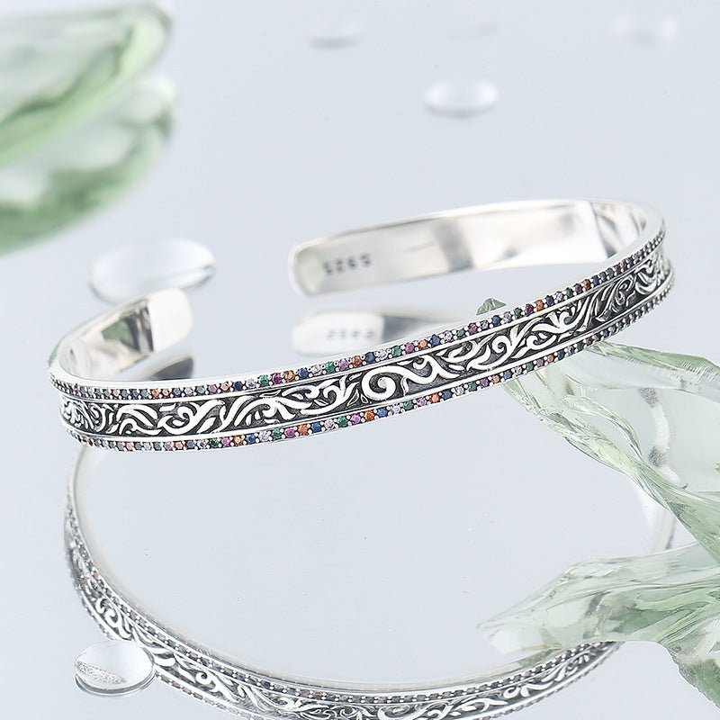 Retro Tang Grass Rattan Carved Bracelet - AmiraMart