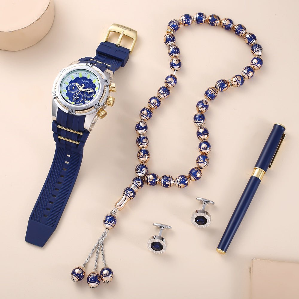 Rosary, Waterproof Watch, Cufflinks, Pen, High - end Gift Box - AmiraMart