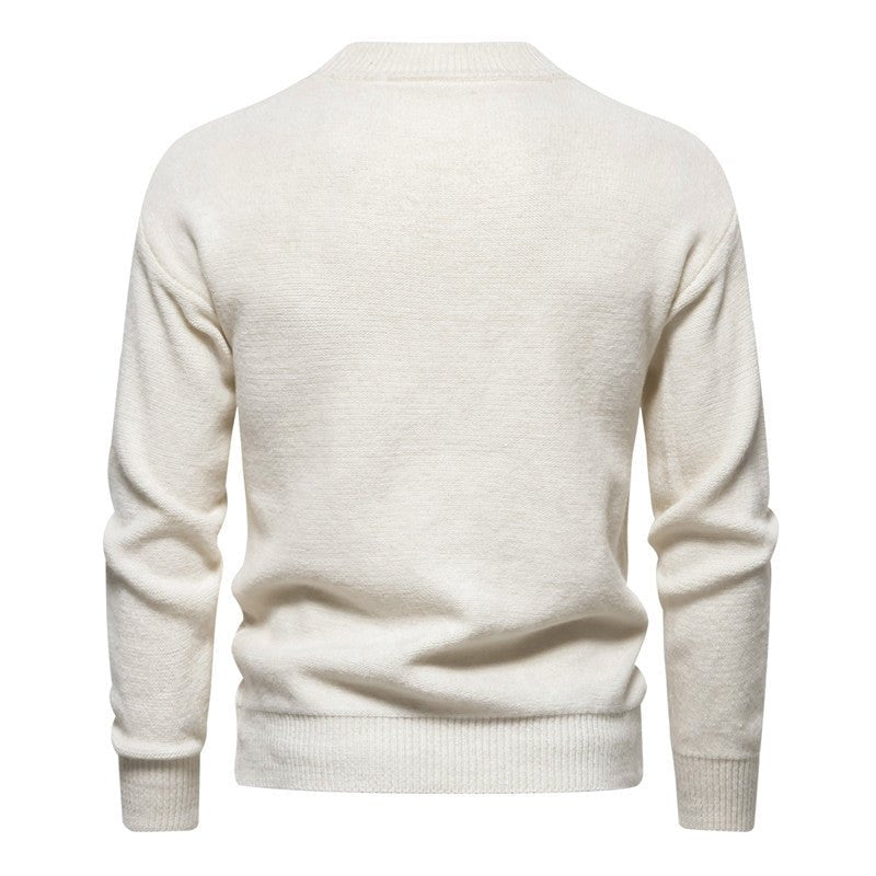 Round Neck Men's Knitwear Sweater - AmiraMart