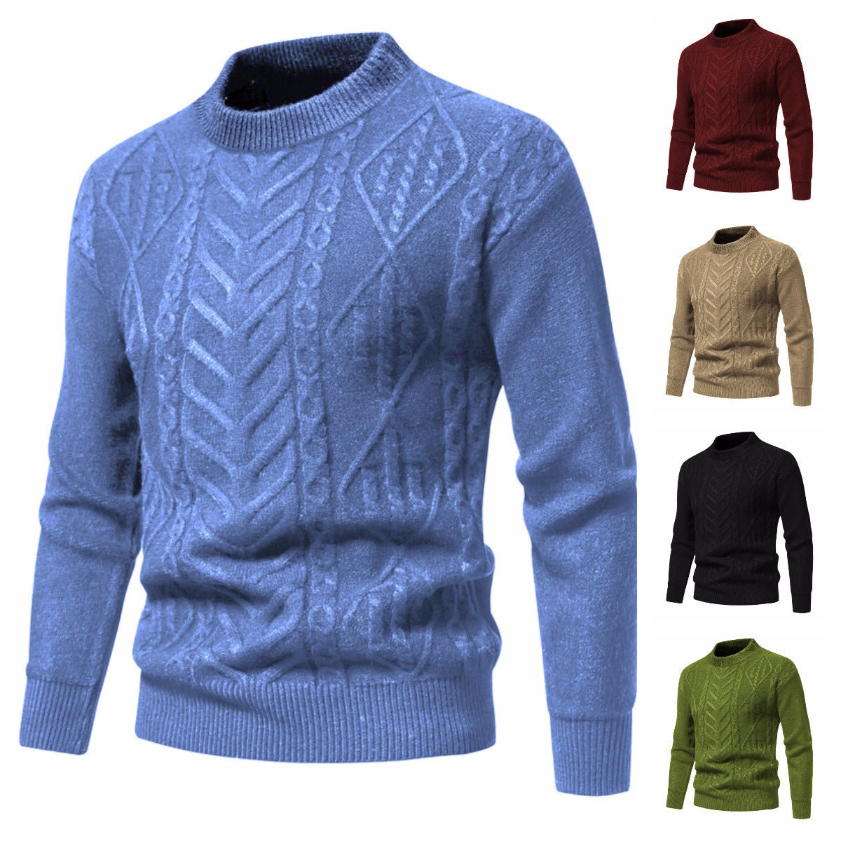 Round Neck Men's Knitwear Sweater - AmiraMart