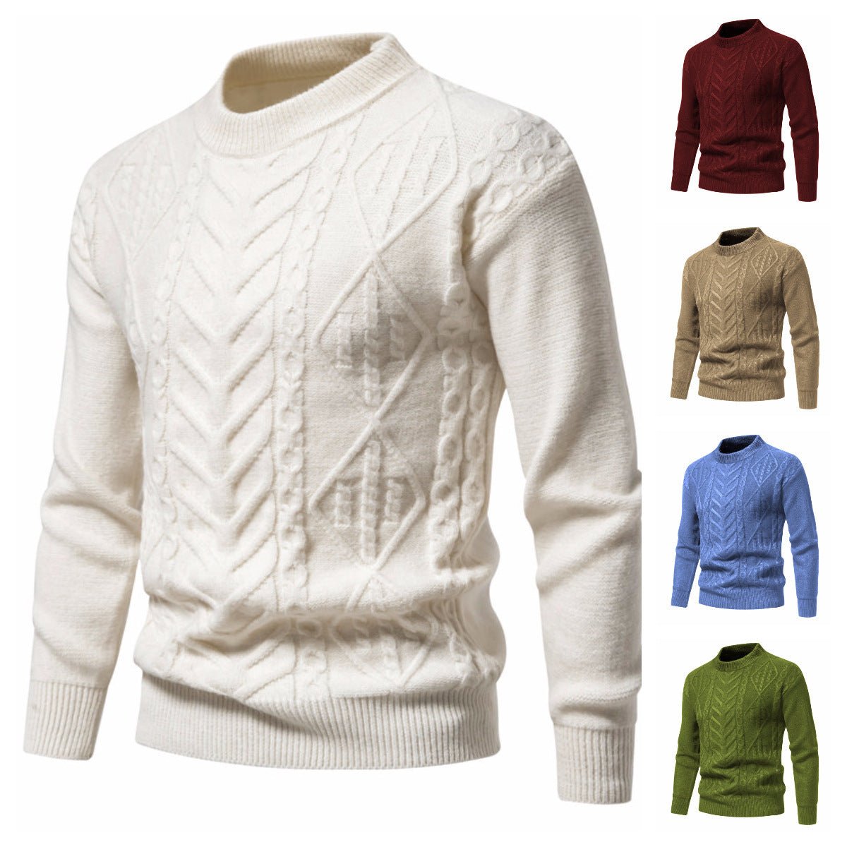 Round Neck Men's Knitwear Sweater - AmiraMart
