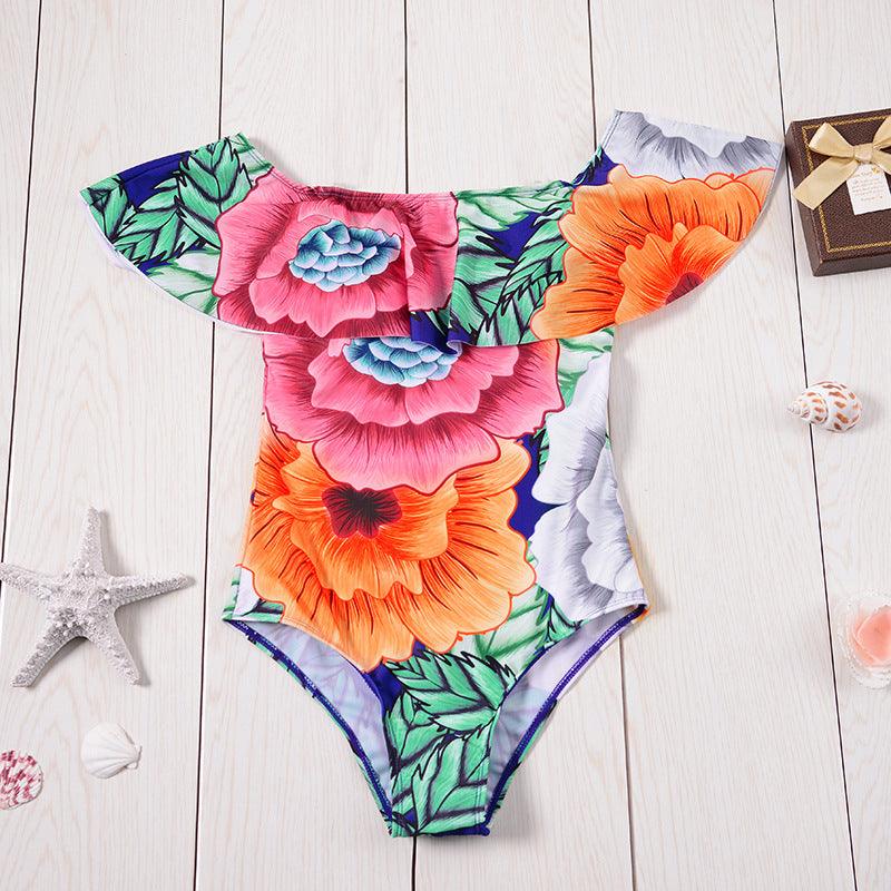Ruffled Off - Shoulder Swimsuits - AmiraMart