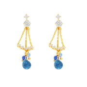 Three piece lapis lazuli earri