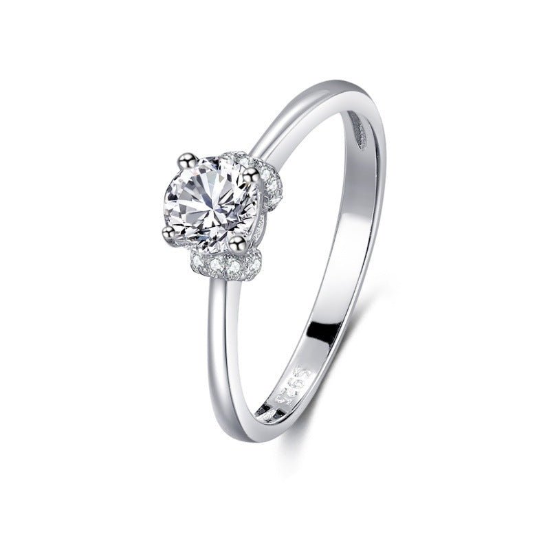 S925 Silver Classic Micro - inlaid Diamond Ring - AmiraMart