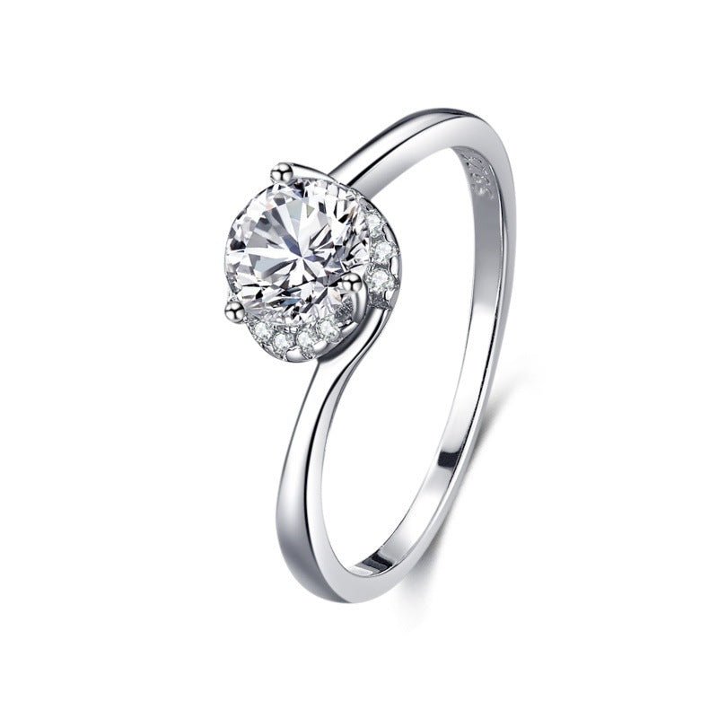 S925 Silver Classic Micro - inlaid Diamond Ring - AmiraMart