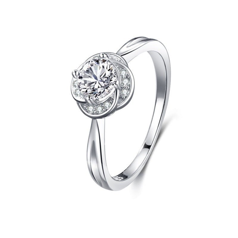 S925 Silver Classic Micro - inlaid Diamond Ring - AmiraMart