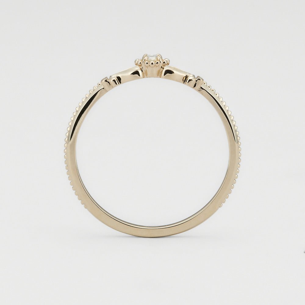 S925 Silver Plated 14K Gold Versatile White Zirconium Ring - AmiraMart