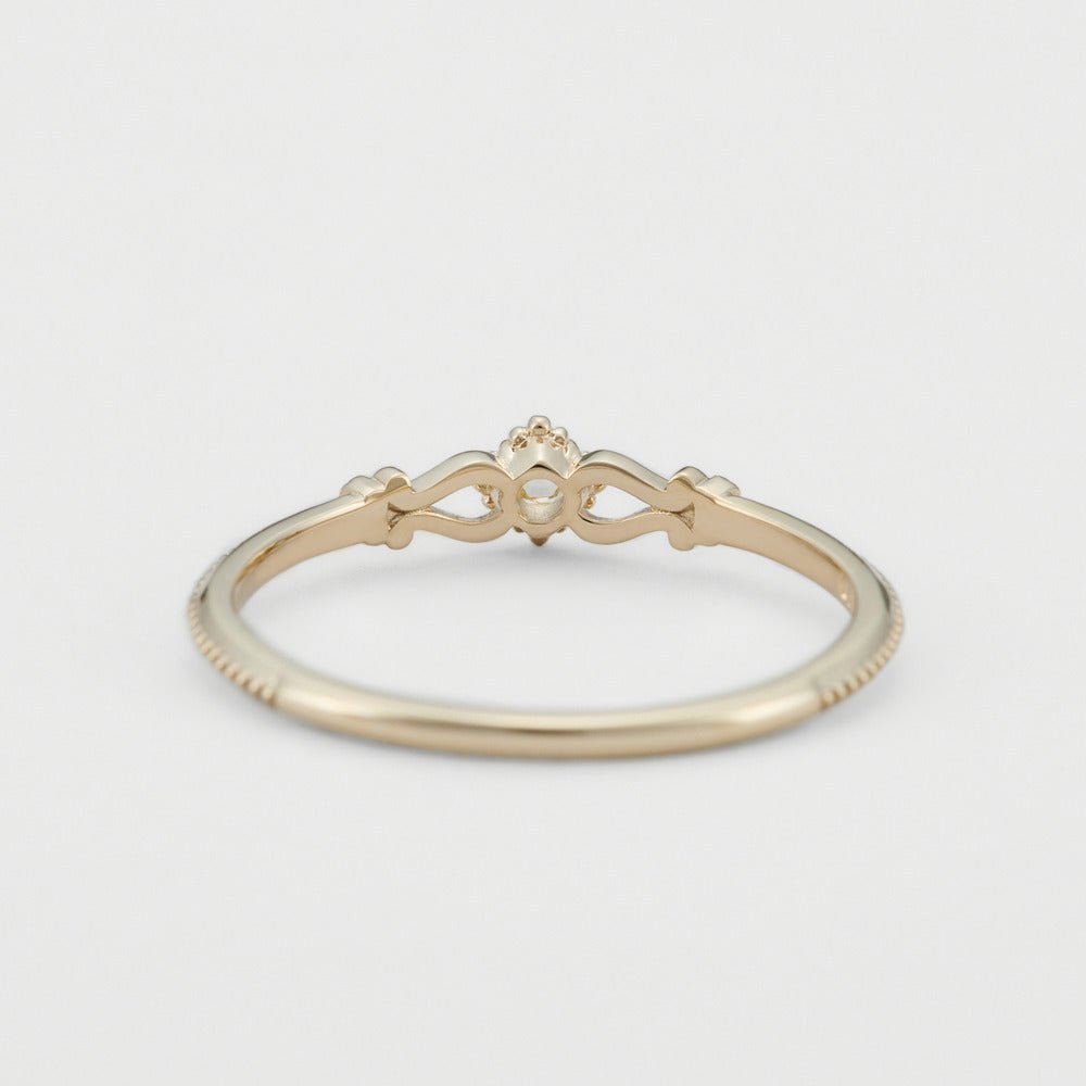 S925 Silver Plated 14K Gold Versatile White Zirconium Ring - AmiraMart