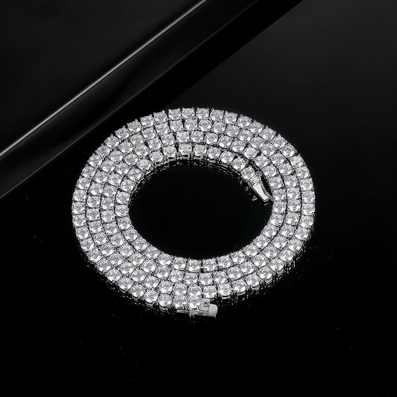 S925 Silver Zircon Tennis Necklace - AmiraMart