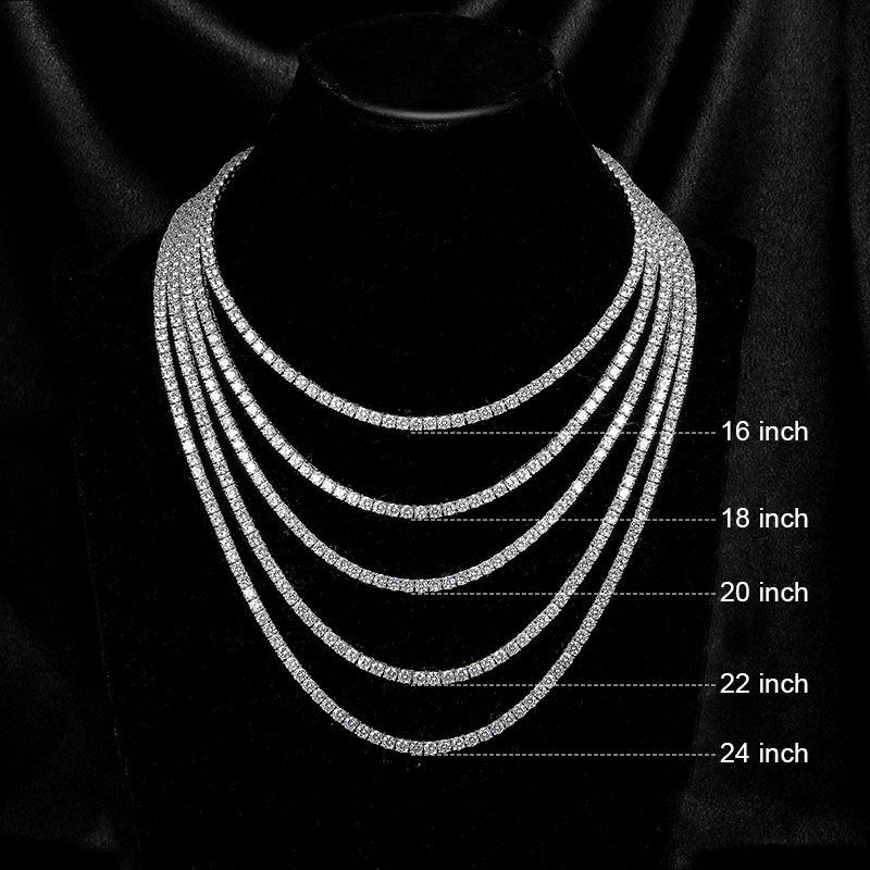 S925 Silver Zircon Tennis Necklace - AmiraMart