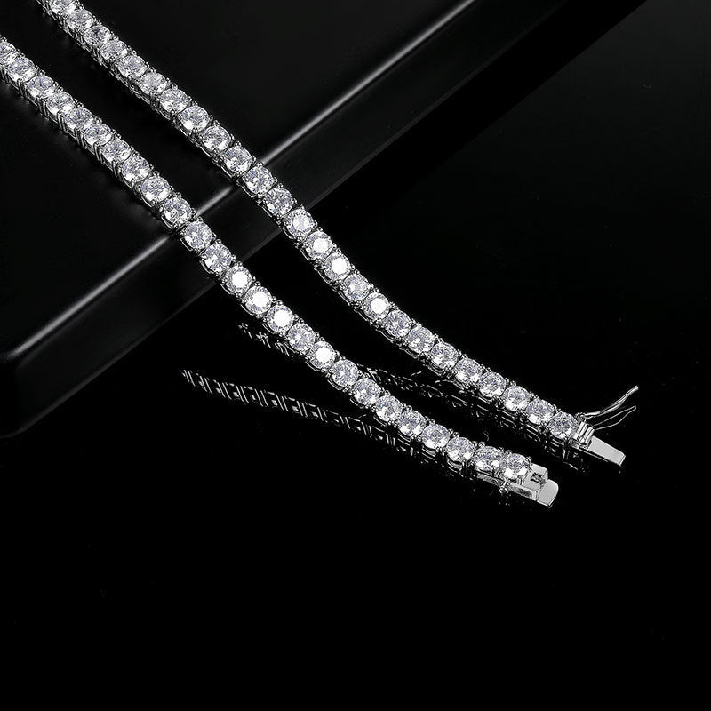 S925 Silver Zircon Tennis Necklace - AmiraMart