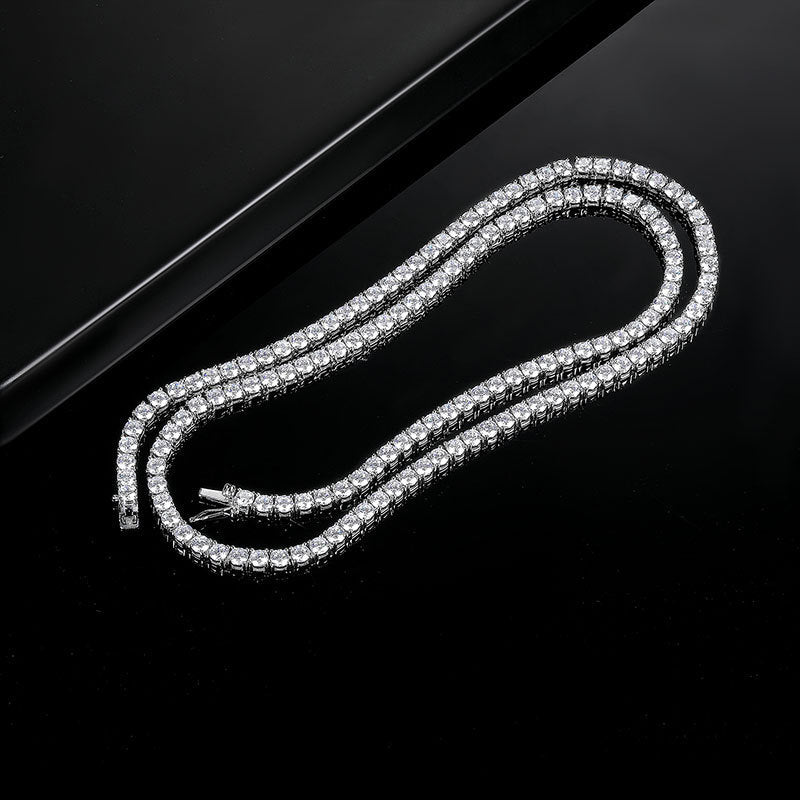 S925 Silver Zircon Tennis Necklace - AmiraMart