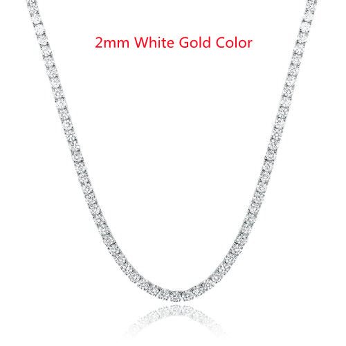 S925 Silver Zircon Tennis Necklace - AmiraMart