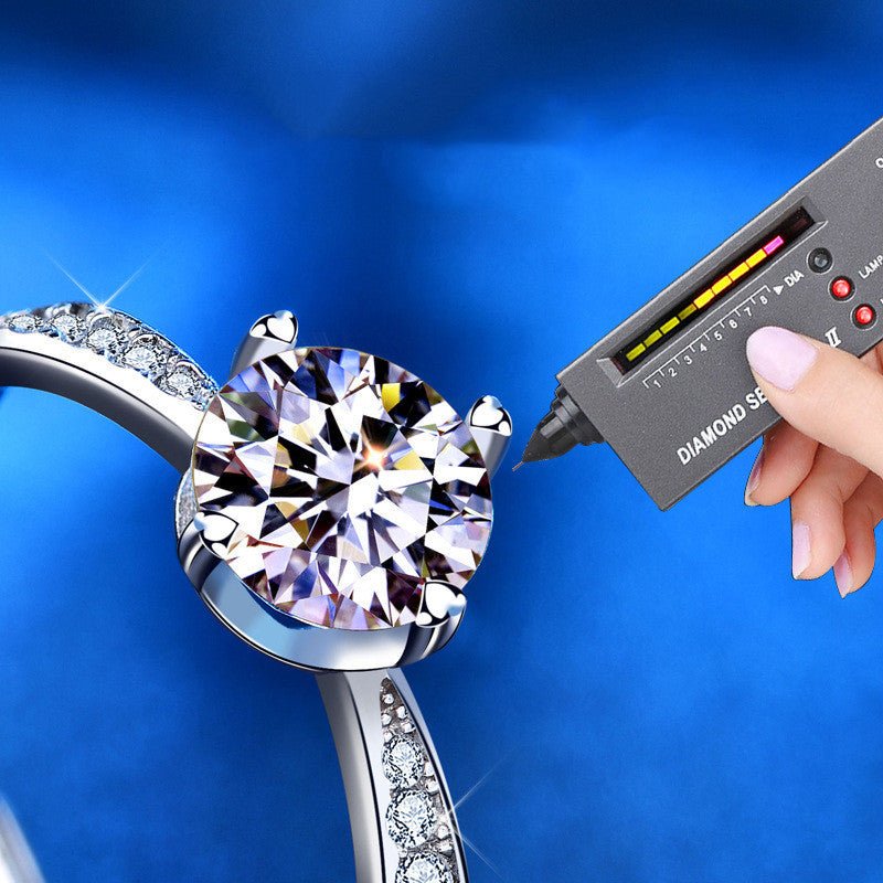 S925 Sterling Silver 1 Carat Moissanite Ring - AmiraMart