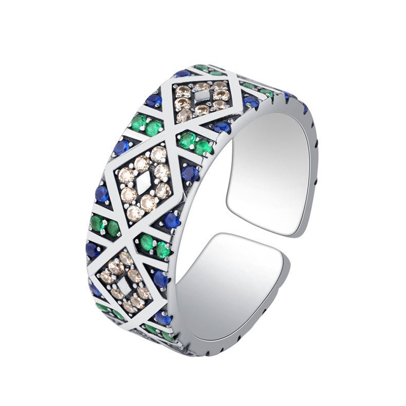 S925 Sterling Silver Angel Eye Zircon Ring - AmiraMart