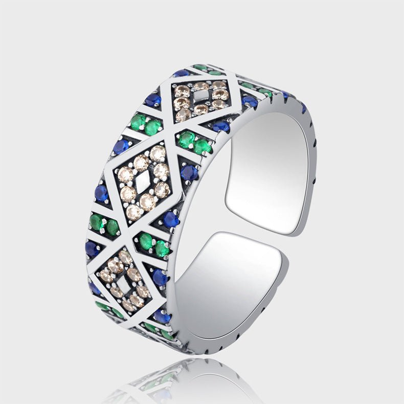 S925 Sterling Silver Angel Eye Zircon Ring - AmiraMart