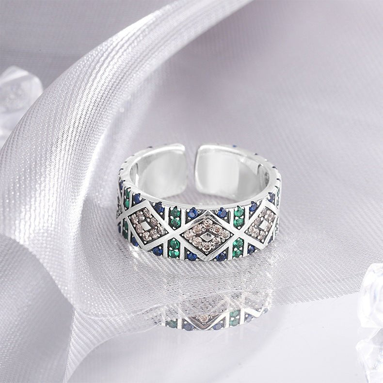 S925 Sterling Silver Angel Eye Zircon Ring - AmiraMart