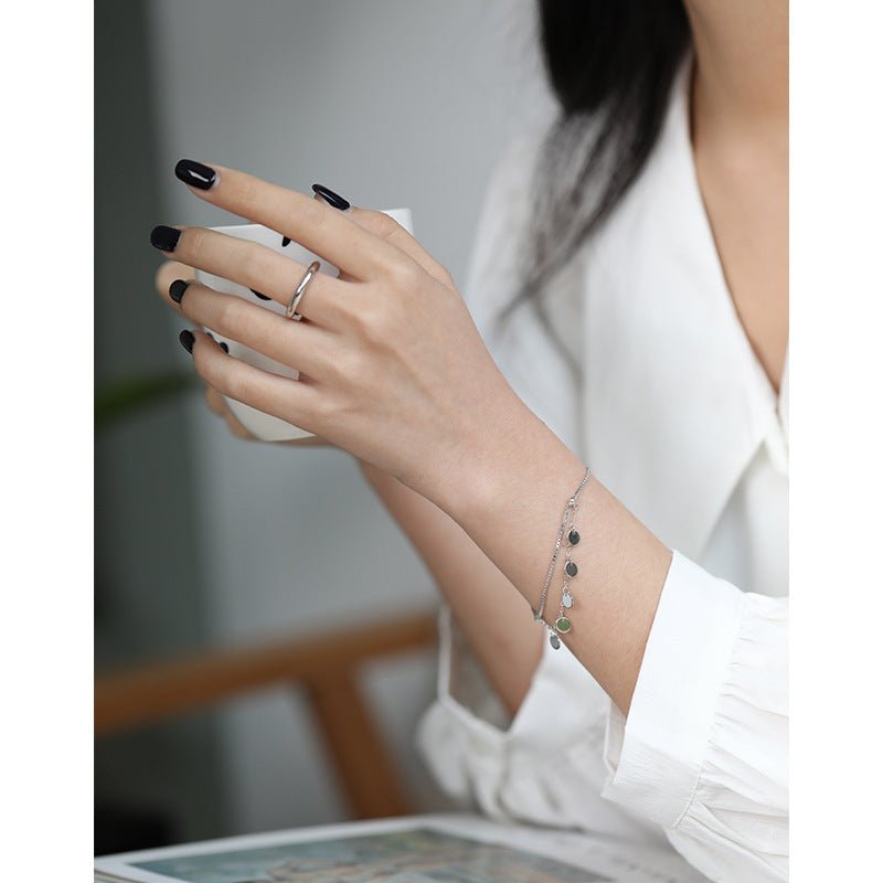 S925 sterling silver bracelet double layer - AmiraMart