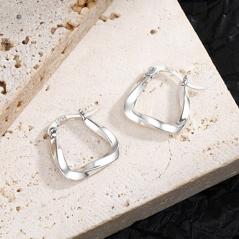 S925 Sterling Silver Geometric Earrings - AmiraMart