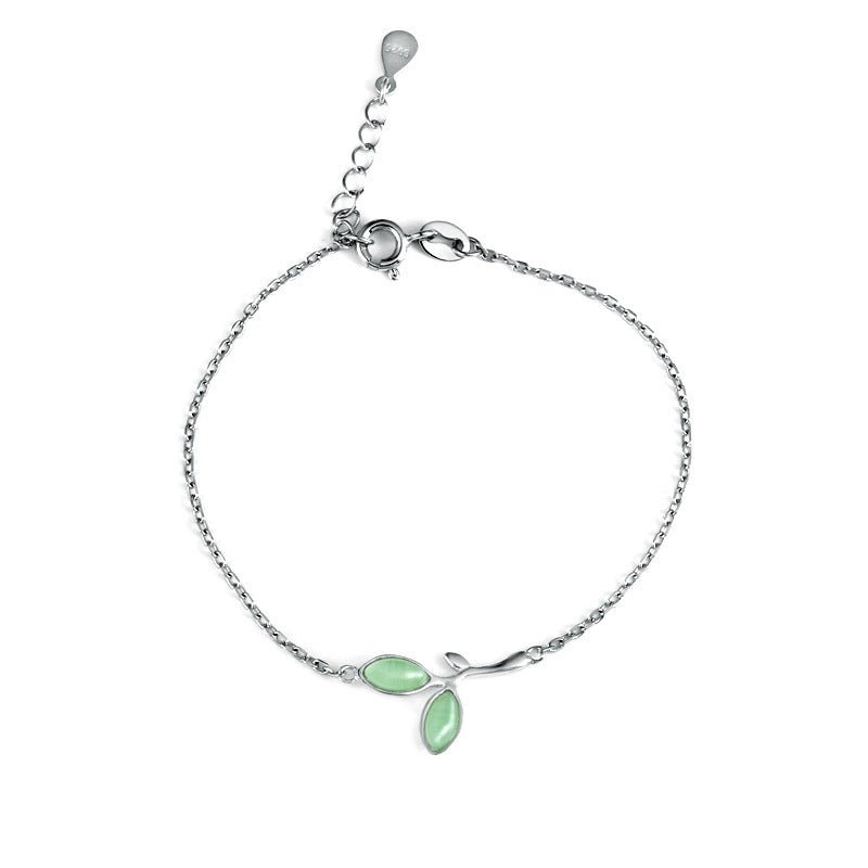 S925 Sterling Silver Leaf Bracelet - AmiraMart