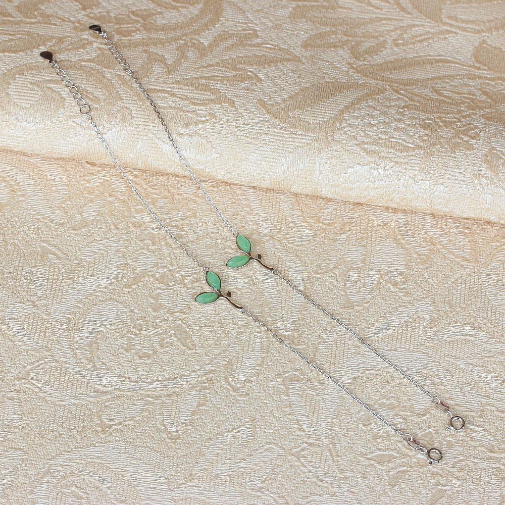 S925 Sterling Silver Leaf Bracelet - AmiraMart