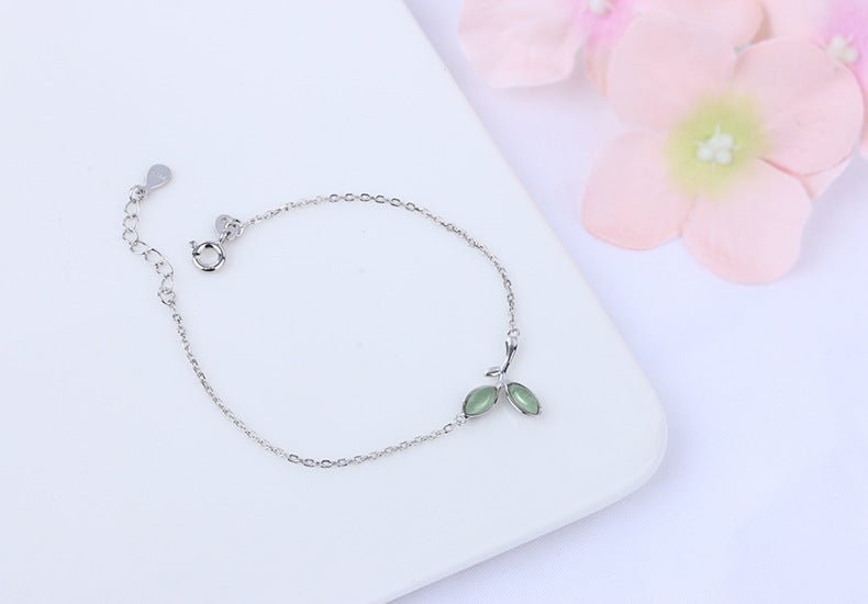 S925 Sterling Silver Leaf Bracelet - AmiraMart