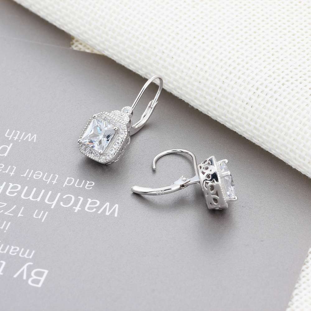 S925 Sterling Silver Rhinestone Earrings - AmiraMart