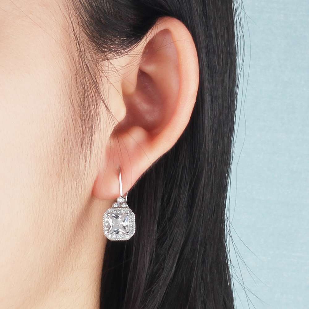 S925 Sterling Silver Rhinestone Earrings - AmiraMart