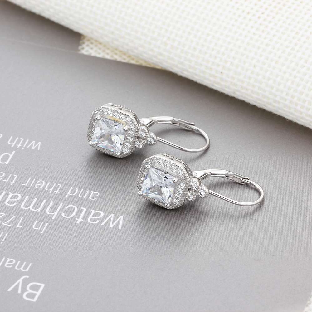 S925 Sterling Silver Rhinestone Earrings - AmiraMart