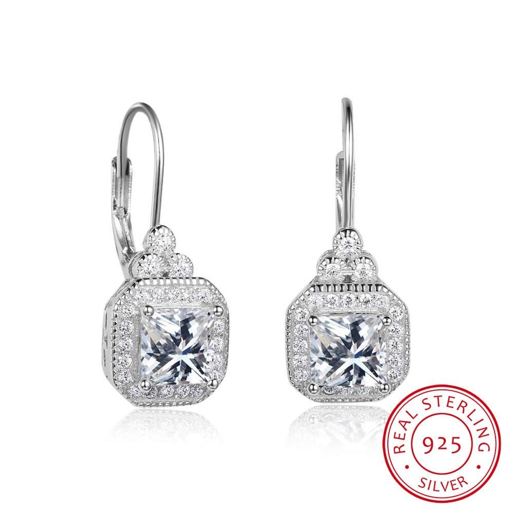 S925 Sterling Silver Rhinestone Earrings - AmiraMart