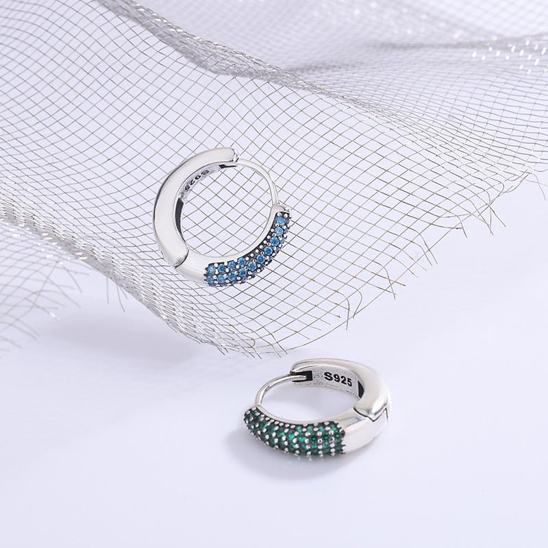 S925 Sterling Silver U - Shaped Oval Earrings - AmiraMart