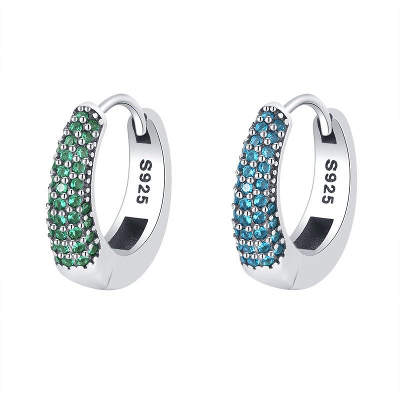 S925 Sterling Silver U - Shaped Oval Earrings - AmiraMart