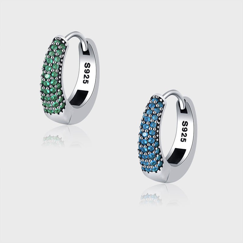 S925 Sterling Silver U - Shaped Oval Earrings - AmiraMart