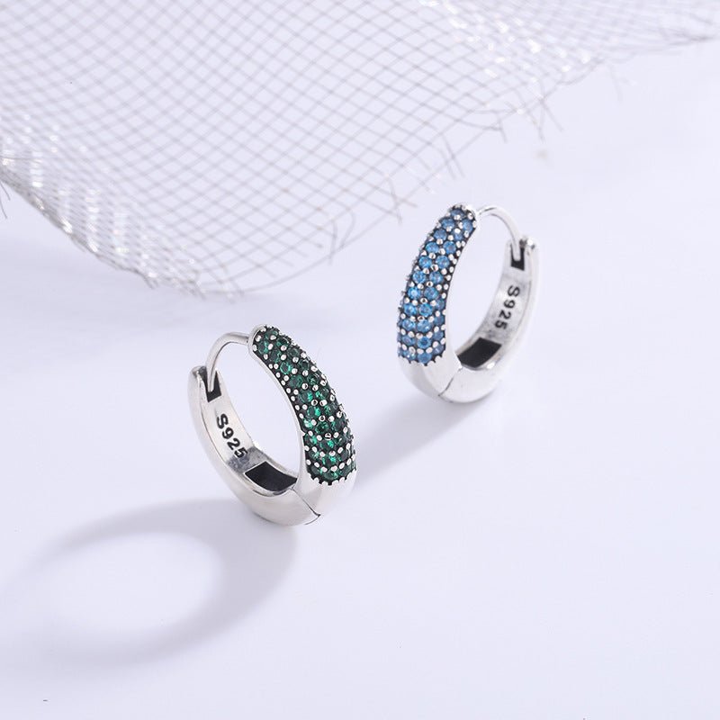 S925 Sterling Silver U - Shaped Oval Earrings - AmiraMart
