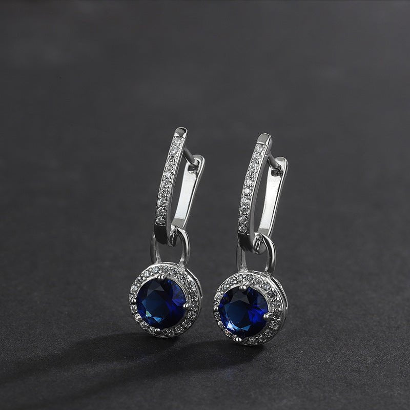 S925 Sterling Silver Zircon Long Crystal Earrings - AmiraMart