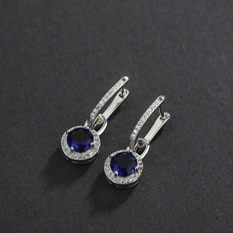 S925 Sterling Silver Zircon Long Crystal Earrings - AmiraMart