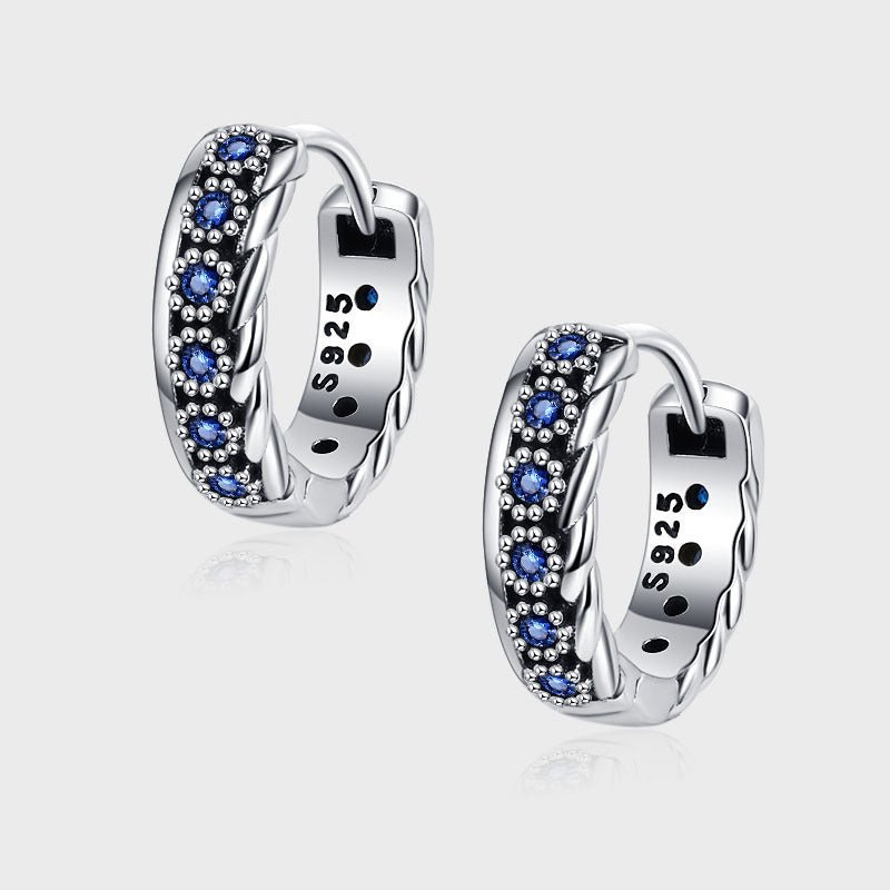 S925 Sterling Silver Zirconium Woven Vintage Earrings - AmiraMart