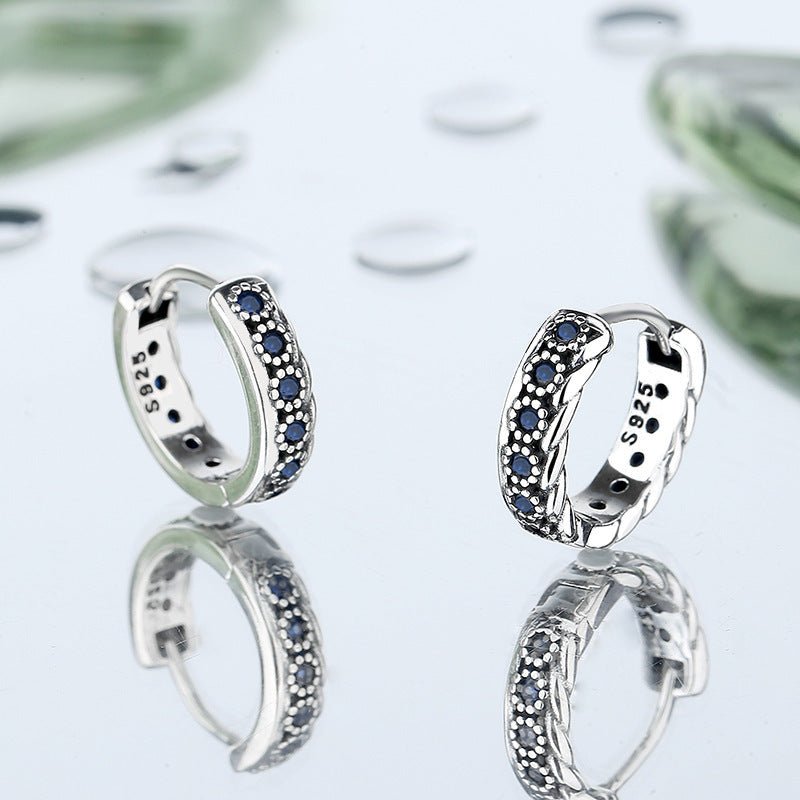 S925 Sterling Silver Zirconium Woven Vintage Earrings - AmiraMart