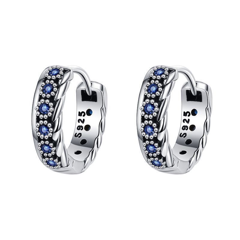 S925 Sterling Silver Zirconium Woven Vintage Earrings - AmiraMart